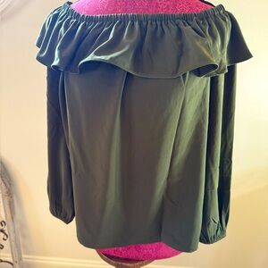 Elegant Green Off-Shoulder Blouse